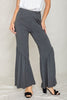 Diagonal Trim Ruffle Hem Pants