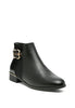 FROTHY BUCKLED ANKLE BOOT WITH CROC DETAIL