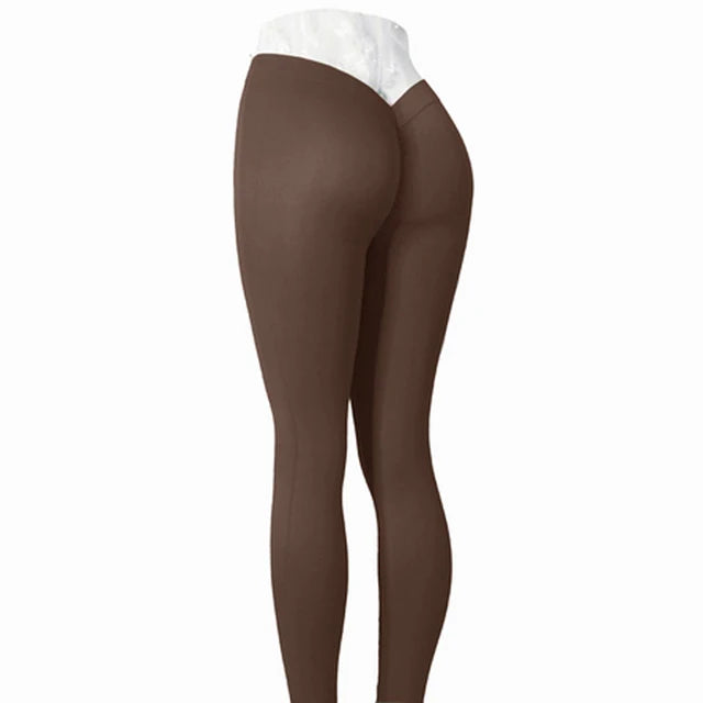 Nylon V Back Booty Yoga Pants for Women - LACEDUPED