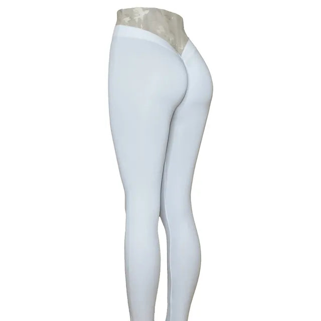 Nylon V Back Booty Yoga Pants for Women - LACEDUPED
