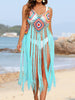 Fringe Spaghetti Strap Cover-Up - LACEDUPED