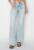 Risen Full Size High Rise Front Patch Pocket Flare Jeans - LACEDUPED