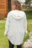 Plus Size Button Up Drawstring Long Sleeve Hoodie