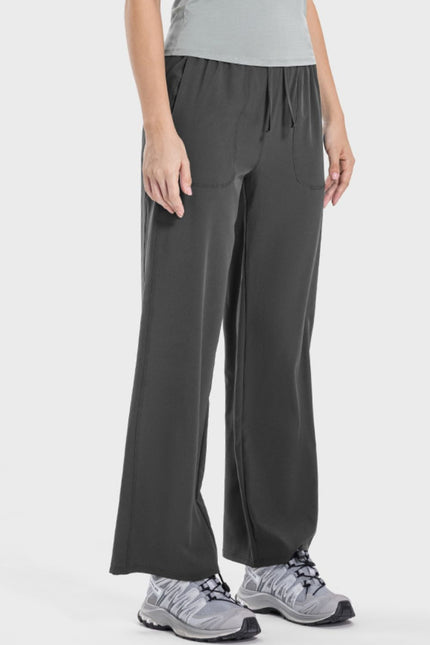 Drawstring Pocketed Active Pants - LACEDUPED