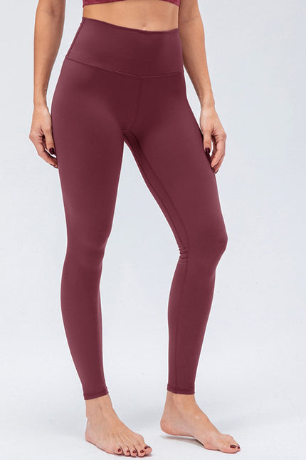 Wide Waistband Slim Fit Active Leggings - LACEDUPED