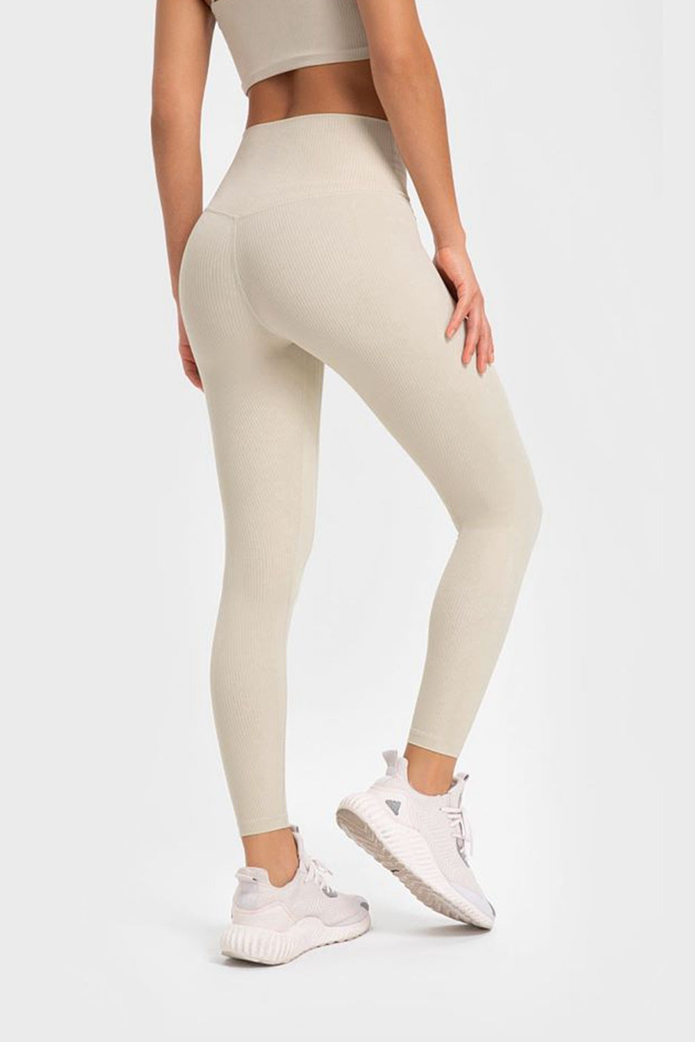 Highly Stretchy Wide Waistband Yoga Leggings - LACEDUPED