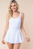 White Birch Sleeveless Performance Knit Swim Dress - LACEDUPED