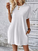 Round Neck Short Sleeve Mini Dress - LACEDUPED