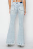 Risen Full Size High Rise Front Patch Pocket Flare Jeans - LACEDUPED