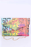 Graffiti Mix Color Iconic Envelope Clutch Bag