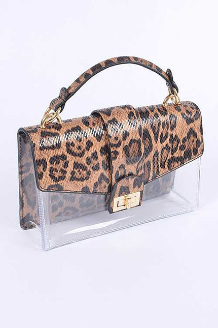 2 In 1 Leopard Printed Clear Bag (1)