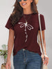 Dragonfly Graphic Round Neck Short Sleeve T-Shirt - LACEDUPED