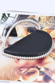 Crystal Handle Heart Clutch