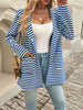 Devine Striped Long Sleeve Hooded Outerwear - LACEDUPED