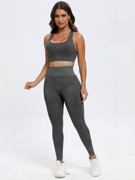 Scoop Neck Wide Strap Top and Pants Active Set - LACEDUPED