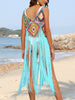 Fringe Spaghetti Strap Cover-Up - LACEDUPED