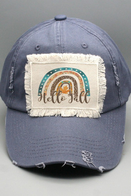 Hello Fall Rainbow Patch Hat