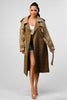 ATHINA PLAID AND KHAKI CONTRAST TRENCH COAT