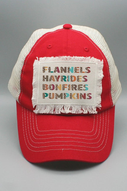 Leopard Flannels Bonfires Pumpkins Stack Hat