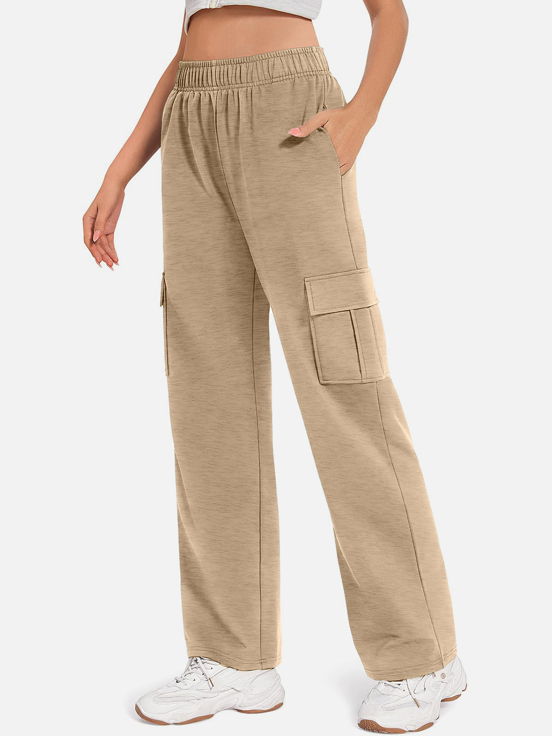 Pocketed High Waist Pants - LACEDUPED