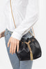 Satin Top Handle Bucket Clutch Bag