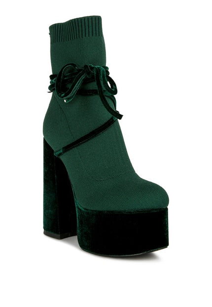After Pay High Heeled Velvet Knitted Boot - Laceduped (8)