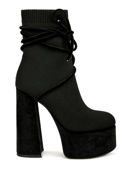 After Pay High Heeled Velvet Knitted Boot - Laceduped (1)