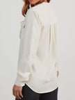 Collared Neck Roll-Tab Sleeve Denim Top - LACEDUPED