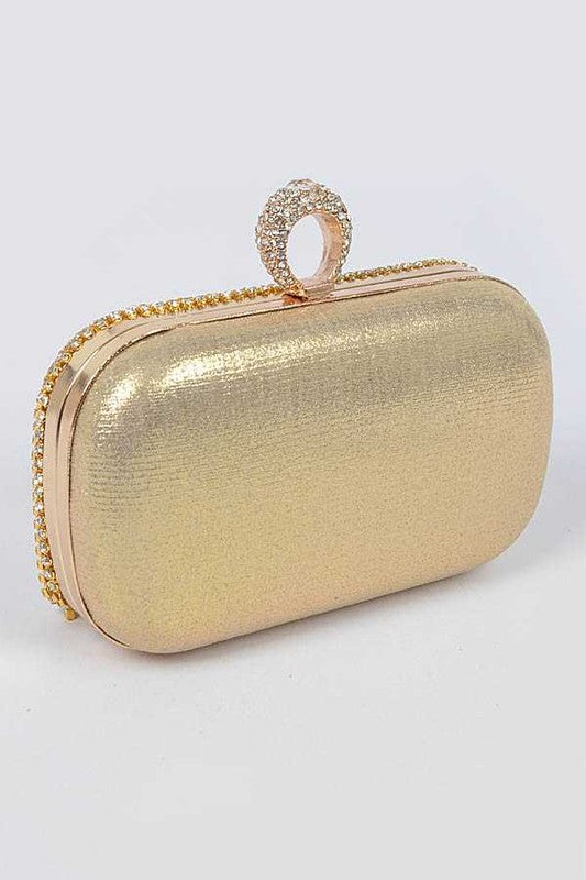 Fringe Rhinestone Convertible Clutch Bag