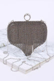 Fringe Rhinestone Convertible Clutch Bag