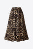 Plus Size Leopard Elastic Waist Midi Skirt