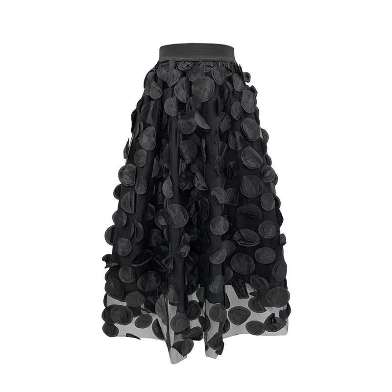 Polka Dot Tulle Mesh Skirt - LACEDUPED