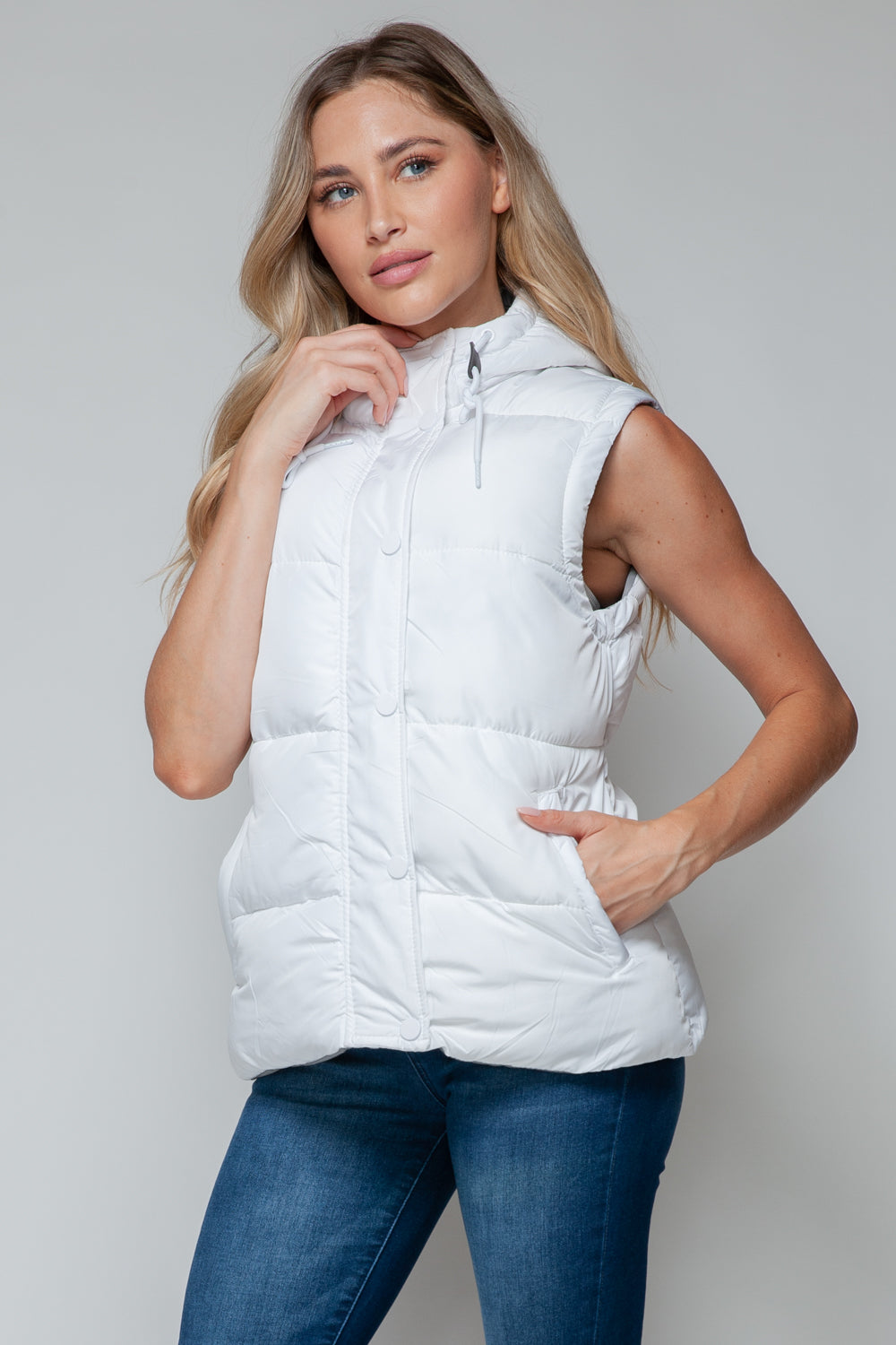 Snobbish Snap and Zip Closure Hooded Vest - LACEDUPED