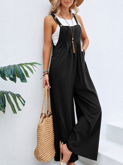 Full Size Square Neck Wide Strap Overalls - LACEDUPED