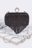 Fringe Rhinestone Convertible Clutch Bag