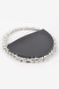 Crystal Handle Metallic Circle Clutch