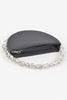 Crystal Handle Metallic Circle Clutch