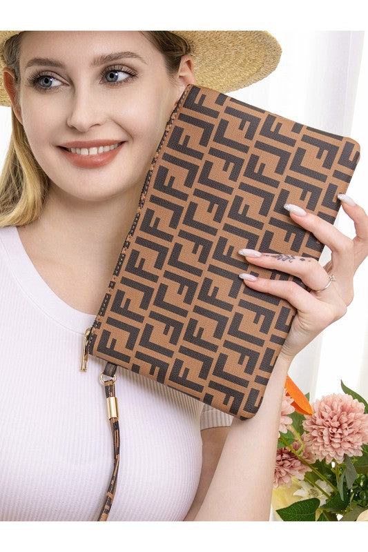 Greek Pattern Clutch