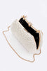 Pearl Embellishment Double Sided Statement Clutch