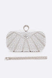 Pearl Studded Statement Bridal Box Clutch