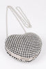 Rhinestone Heart Shape Box Clutch