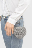 Rhinestone Heart Shape Box Clutch