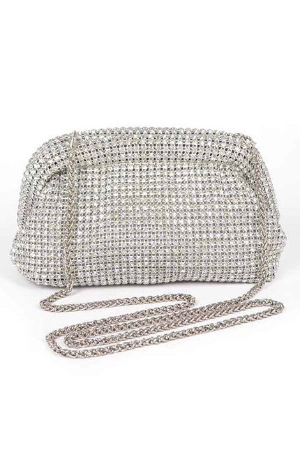 Oversize Rhinestone Convertible Soft Clutch Bag