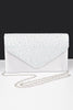 Rhinestone Pave Pleated Satin Evening Clutch