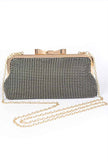 Mesh Rhinestone Soft Evening Clutch Bag