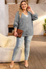 Plus Size Cable-Knit Button Up Sweater