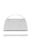 Slim Top Handle Rhinestone Box Clutch