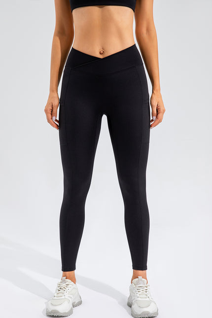 High Waist Active Leggings with Pockets - LACEDUPED