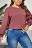 Honey Plus Size Round Neck Puff Sleeve Top