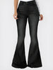 Raw Hem Flare Jeans with Pockets - LACEDUPED